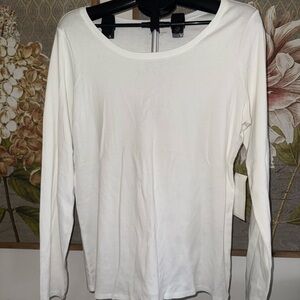 Eileen Fisher Cream Long Sleeve Blouse